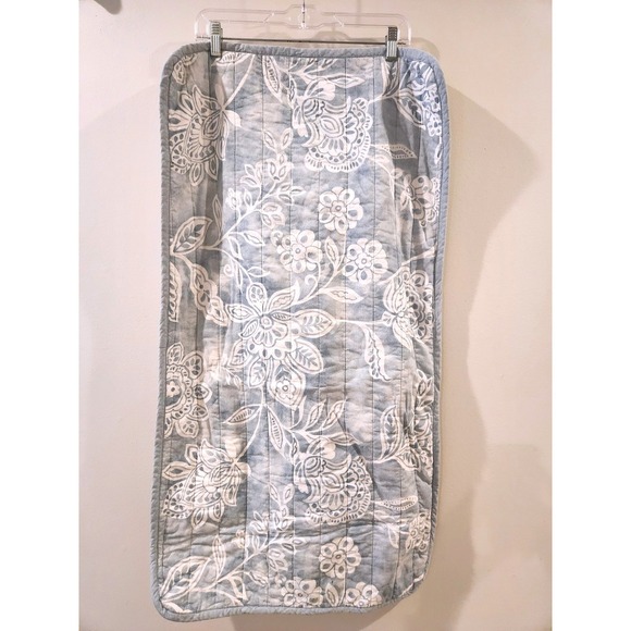Floral Quilted King Size Pillow Cases Cotton Blue White Floral Shams 37" x 20" - Picture 1 of 7